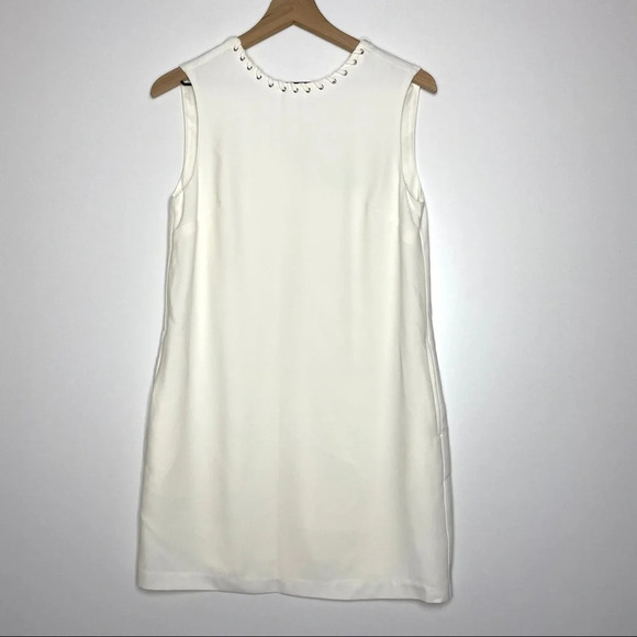 Ali & Jay White Laced Neckline Mini Dress - Picture 1 of 8